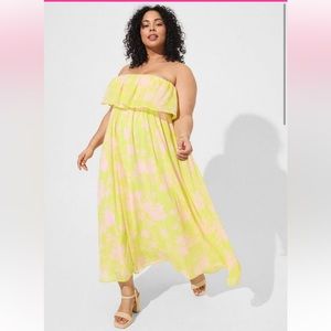 Torrid - Maxi Chiffon Strapless Ruffle Dress